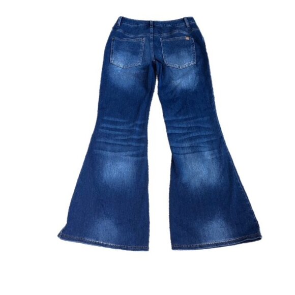 HALARA Flex Low Rise Flare Casual Jeans w/Pockets Estate Blue Denim XS Petite - Picture 8 of 12